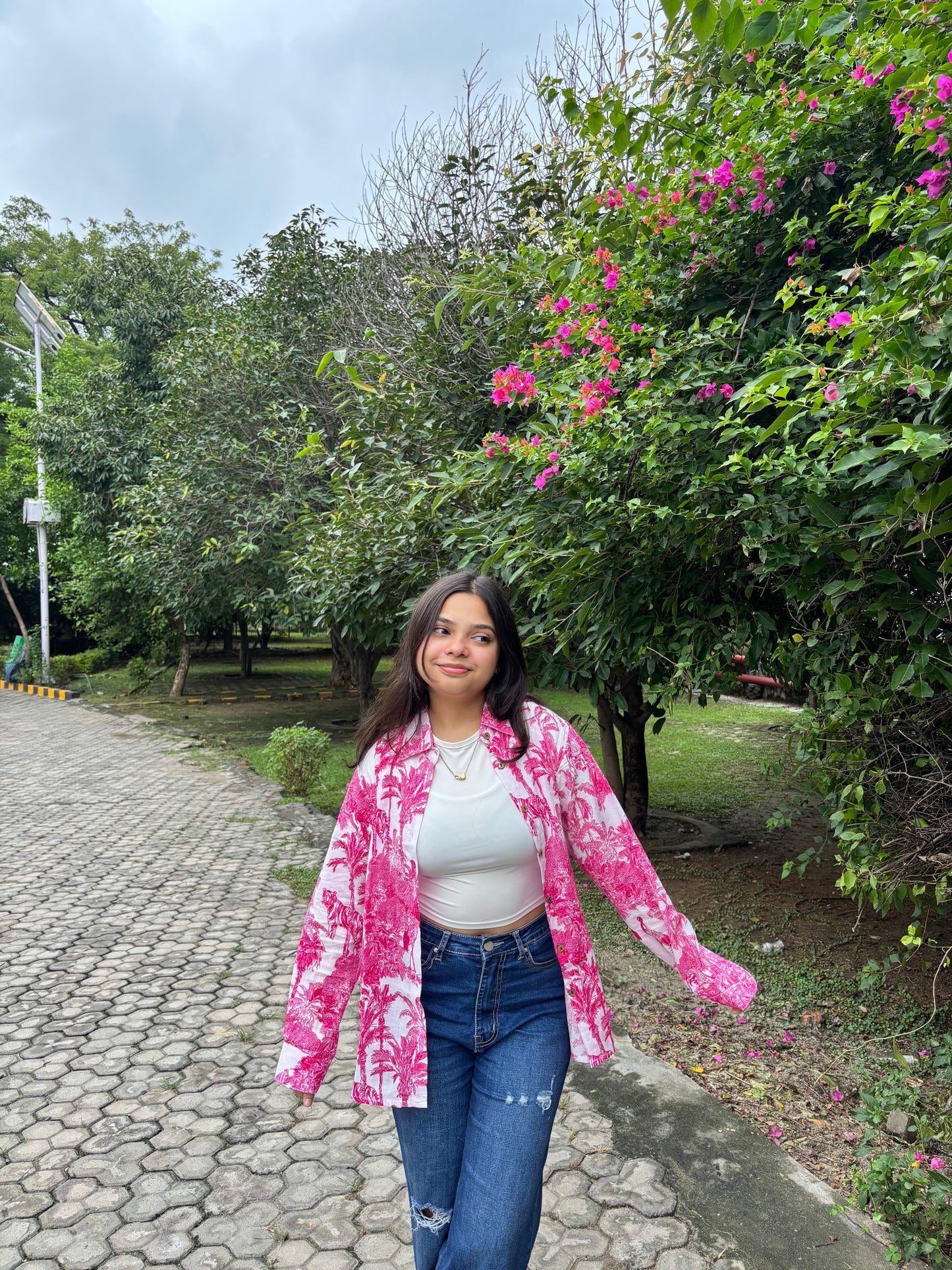 Pink Porcelain Print Shirt