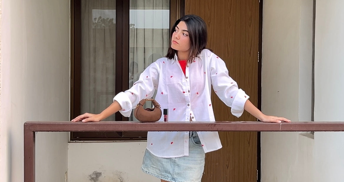 Hearts Embroidered Shirt